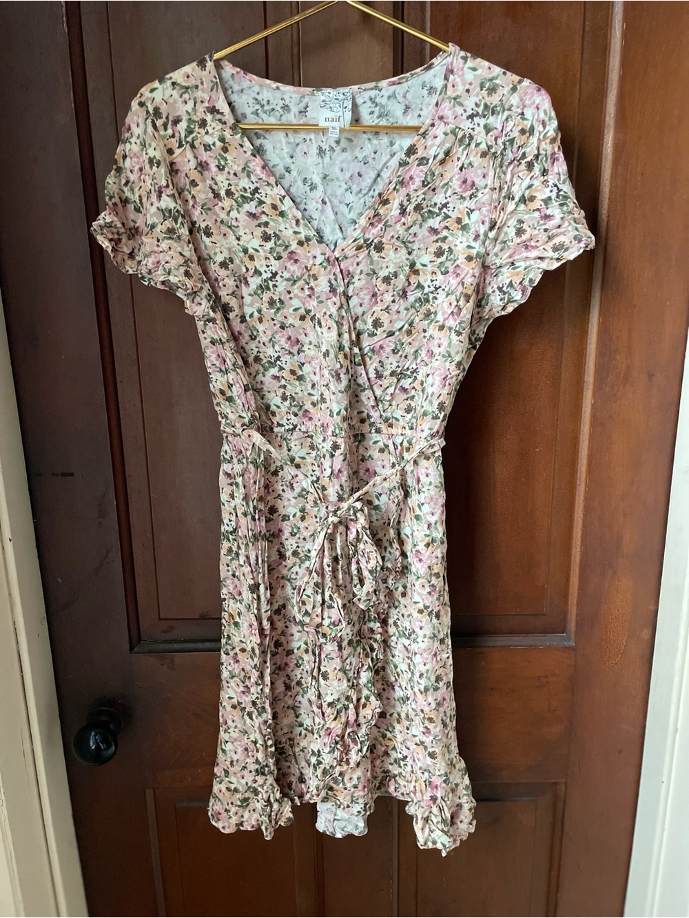 Naif women's extra large light pink floral dress